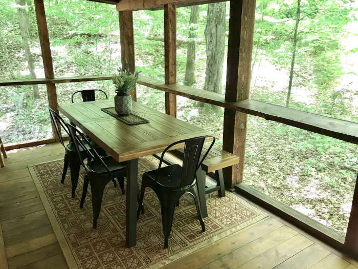 Screened in Porch dining table