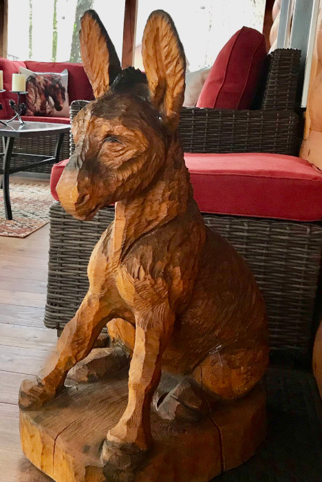wood carved donkey